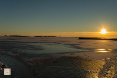 Zonsondergang lauwersmeer