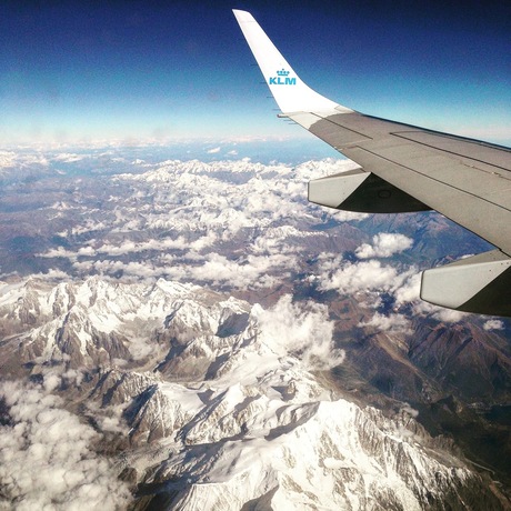 De Alpen vanuit het vliegtuig