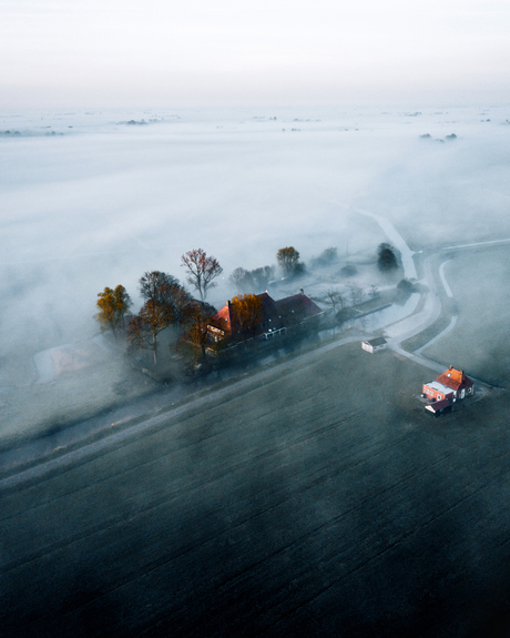 Mist op het platteland
