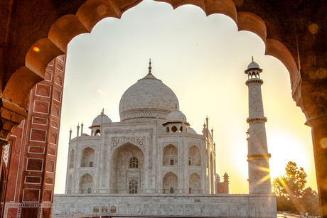 Taj Mahal bij zonsopgang