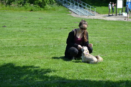 Naar buiten met ons hondje