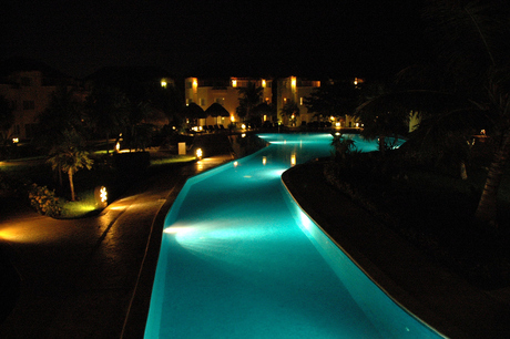 Nacht foto zwembad