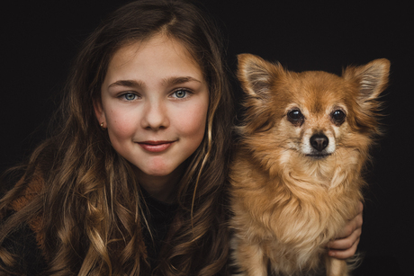 Ravenna met haar 14 jarige hondje