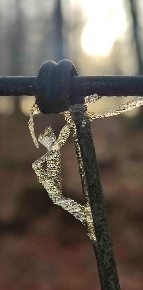 bergbeklimmer in ijs