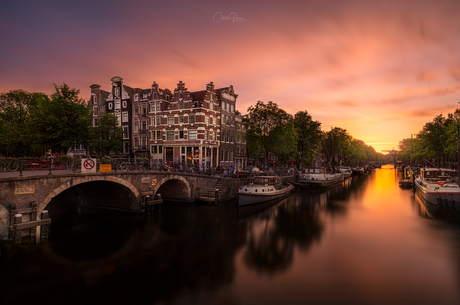 A summer sunset in Amsterdam 