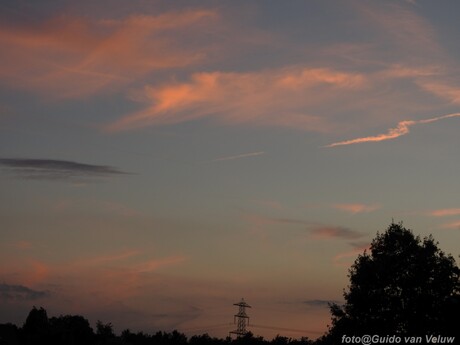 Lucht tijdens zonsondergang