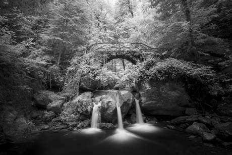 Infrared fairytale waterfall
