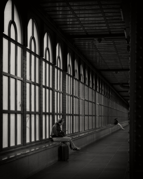 Straatfotografie in 't station van Antwerpen