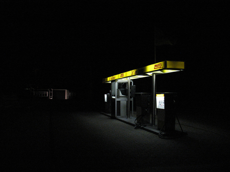 Verlaten tankstation