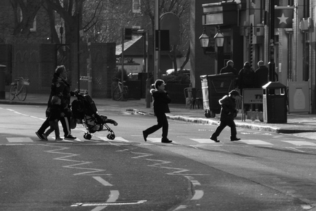 Familie versie van 'The Beatles, Abbey Road'