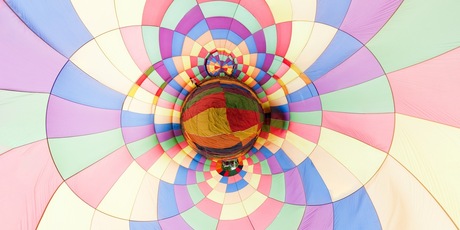 In een luchtballon