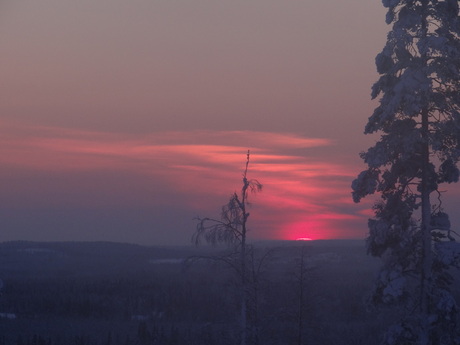winter Finland sunset