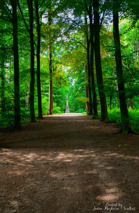 Laan met uitzicht op Gedenkzuil 