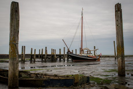 Gestrande boot op Texel