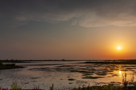 Beningerslikken bij zonsondergang