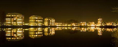 Panorama Kattenbroek bij avond.