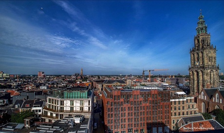 Stadszicht gemaakt met hoogtevrees