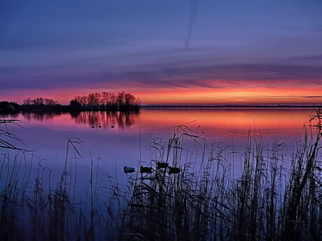 Zonsondergang.