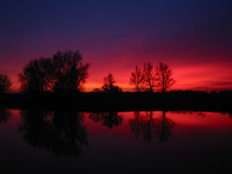 zonsondergang biesbosch