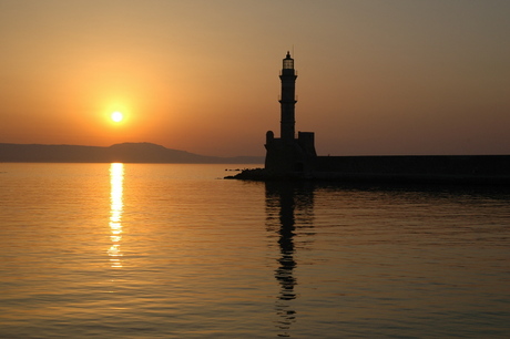 zonsondergang in Chania