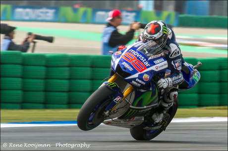 Jorge Lorenzo in aktie tijdens de TT in Assen