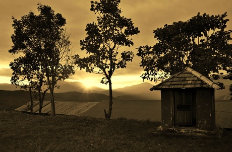 Zonsondergang Nepal