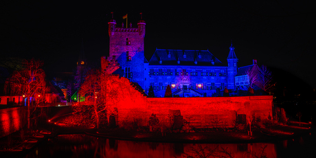 Kasteelstad verlicht