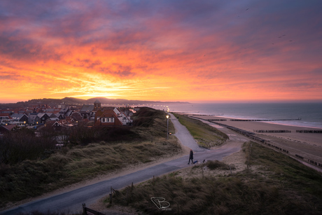 Zoutelande onder vurige lucht