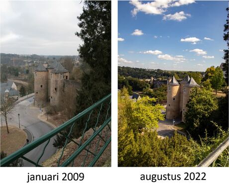 Luxemburg stad - Porte des trois tours in 2009 en 2022