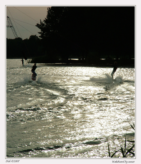 Wakeboard by sunset