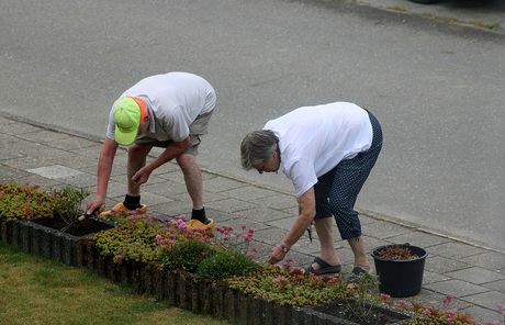 Gezellig samen in de tuin.