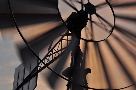 Amerikaanse windmolen in beweging