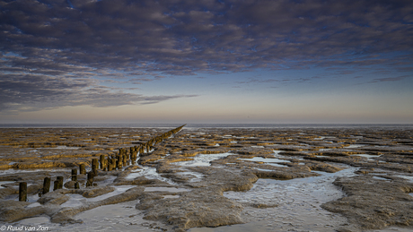 Ternaard, kleiplaten in het wad,