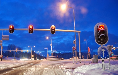 Winterse verkeersdrukte