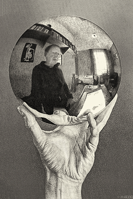 Selfie op Escher tentoonstelling