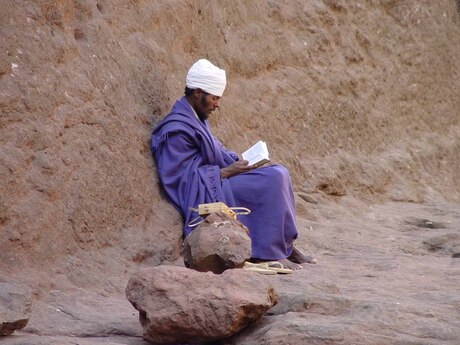 Monk in blue