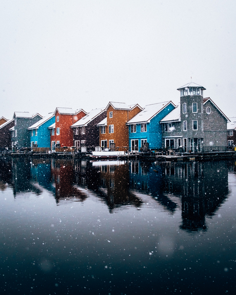 Reitdiephaven, Groningen in de sneeuw