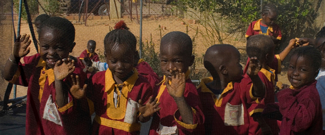 Op school in Gambia