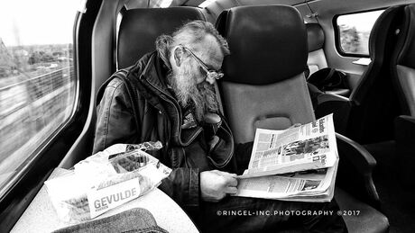 old man and his newspaper