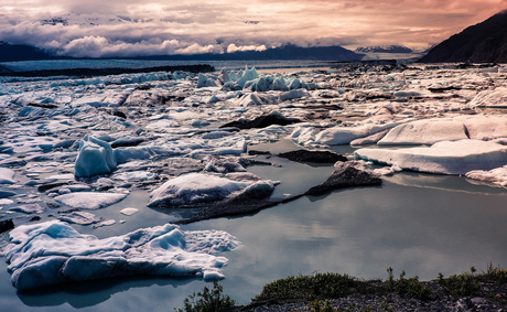 Alaska Knik glacier Wintergloed