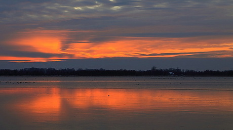 winterse zonsondergang