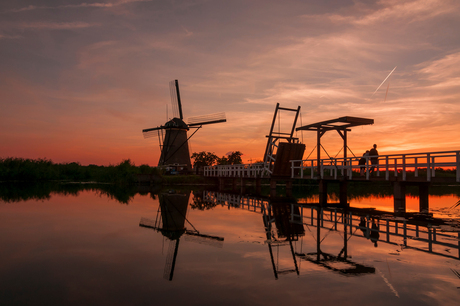 Sunset aan de Kinderdijk