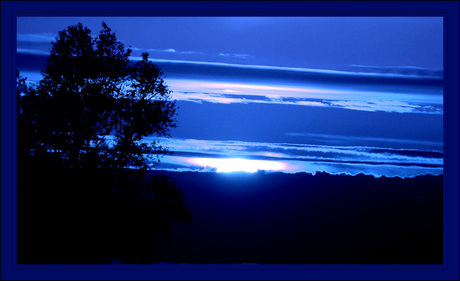 Blauwe zonsondergang