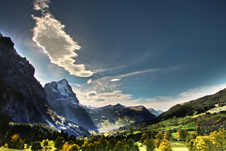 lichtspel boven de Eiger