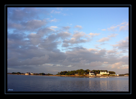 Avondzon op de Riviére de Etel/Frankrijk