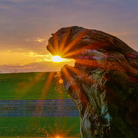 Zonsondergang over de Strang in Bemmel
