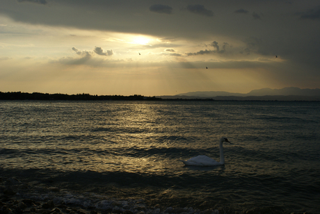 zonsondergang Peschiera del Garda