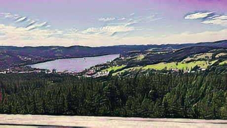 Painting gemaakt van foto boven Tsjechië 