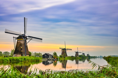 Kinderdijk staat er gekleurd op 