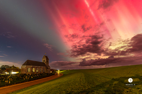 Noorderlicht Wierum aan wad 10-10-2024